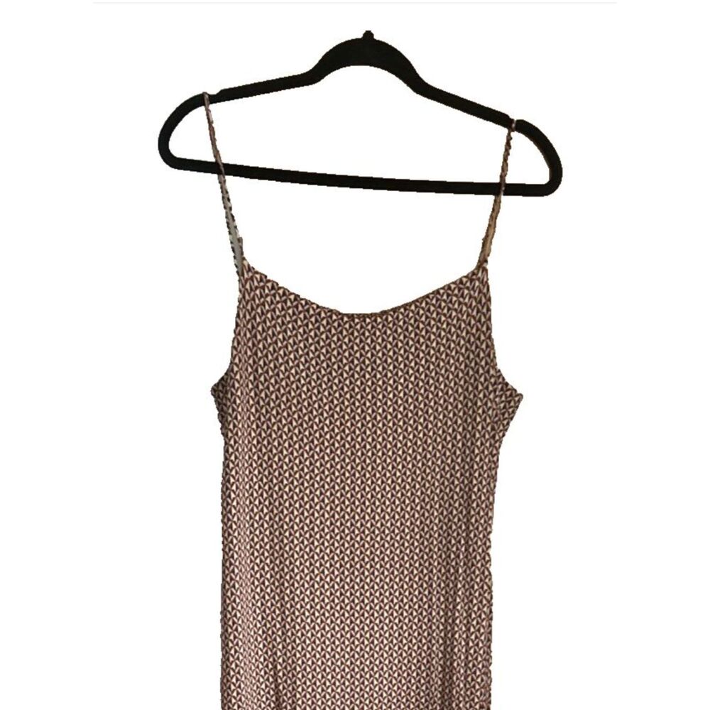 Rosetta Getty Luxury Geometric Print Slip  Maxi Dress Viscose Stretch Size L